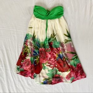 Strapless floral dress